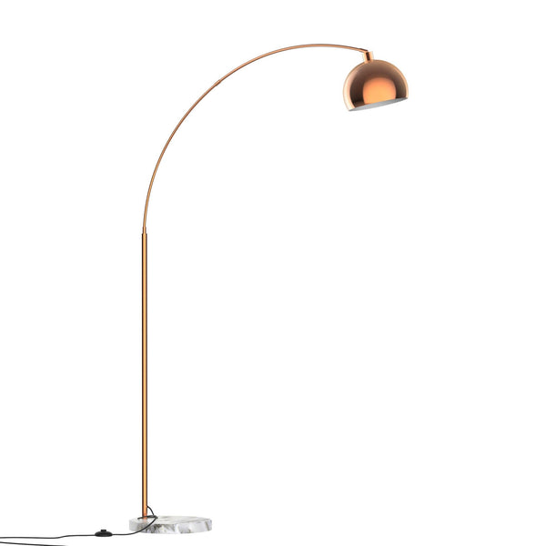 Lampada da Terra ad Arco con Paralume E27 in Acciaio e Marmo Rame online