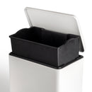 Pattumiera Rettangolare 27x22x39 cm Apertura a Pedale in Alluminio Emuca Bianco