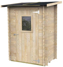 Casetta Box da Giardino per Attrezzi 146x98 cm con Porta Finestrata in Legno Naturale