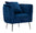 Poltrona Bucarest Blu Elettrico 76x74x73 cm in Playwood Spugna Tessuto e Metallo Blue e Oro
