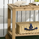Carrello Portavivande da Giardino 95x47x74 cm con 2 Ripiani e Portabottiglie in Legno      