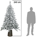 Albero di Natale Macao Innevato 240 cm Base Resina Tronco 2761 Rami Foltissimo