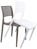 Set 4 Sedie da Giardino in Polipropilene Vandi Bianche