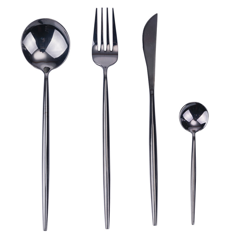 Servizio Set di Posate 24 Pezzi in Acciaio Inox VdE Tivoli 1996 Preciosa Nero