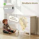 Cassettiera per Camera da Letto a 3 Cassetti 80x40x78,5 cm con Maniglie in Finta Pelle in Legno Bianco  