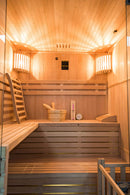 Sauna Finlandese ad Infrarossi 4 Posti 150x150 cm H200 in Legno di Abete Sense 4