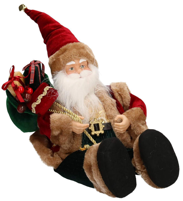 prezzo Pupazzo Babbo Natale H38 cm con Carillon e Movimento Rosso