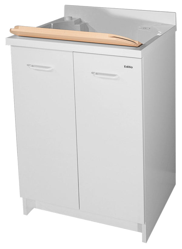 prezzo Mobile Lavatoio 60x50x85cm 2 Ante Asse in Legno Montegrappa Edilla Bianco con Cesto