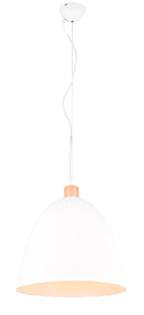 Lampada a Sospensione da Interno Attacco E27 in Metallo Bianco Opaco