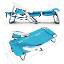 Spiaggina Pieghevole Sedia Spiaggia Alluminio con Borsa Termica e Spallacci Blu