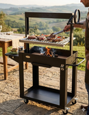 Barbecue a Legna e Carbone 80x46,5x21 cm BBQ Argentino in Acciaio Santa Maria Nero