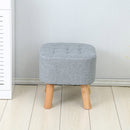 Pouf in Tessuto e Legno Massello 40x40x40H cm Fumer Ruben Grigio