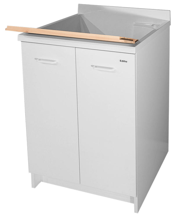 Mobile Lavatoio 60x60x85cm 2 Ante Asse in Legno Montegrappa Edilla Bianco con Cesto online