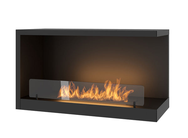 prezzo Camino a Bioetanolo da Incasso 80x45 cm Inside P800 V2 Angolo a Destra Nero con Vetro