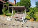 Dondolo da Giardino 200x175x125 cm in Ferro e Textilene Tortora