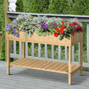 Orto Urbano Pensile in Legno con 8 Griglie e Ripiano Inferiore 120x60x81 cm 