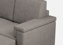 Divano 2 Posti con Pouf 168x145x85 cm Marrak in Tessuto Grigio