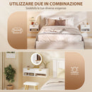 Set di 2 Comodini Sospesi 40x30x25 cm con Cassetto Canettato e Mensola Aperta in Melanina Bianco      