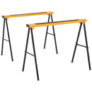 Set 2 Cavalletti da Lavoro Pieghevoli max 250Kg in Acciaio 99,5x50x76 cm  Neri e Gialli