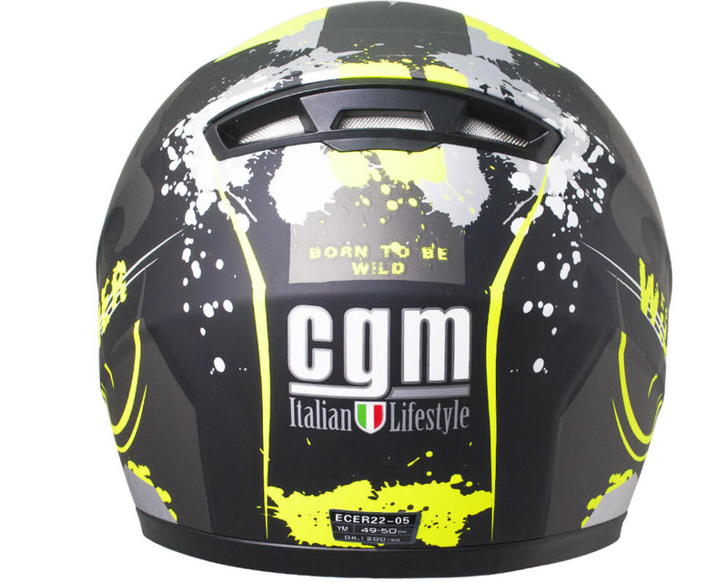 Casco Integrale per Bambini Visiera Lunga CGM Wild 215G Nero Opaco