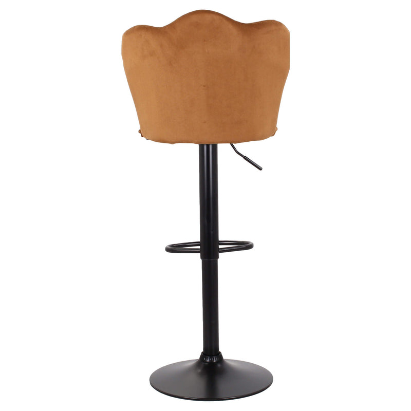 Set 2 Sgabelli 38x38x60/80 cm in Velluto Base Nera Cammello