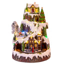 Villaggio con Albero di Natale Musica e Movimento 43 cm in Resina