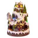 Villaggio con Albero di Natale Musica e Movimento 43 cm in Resina