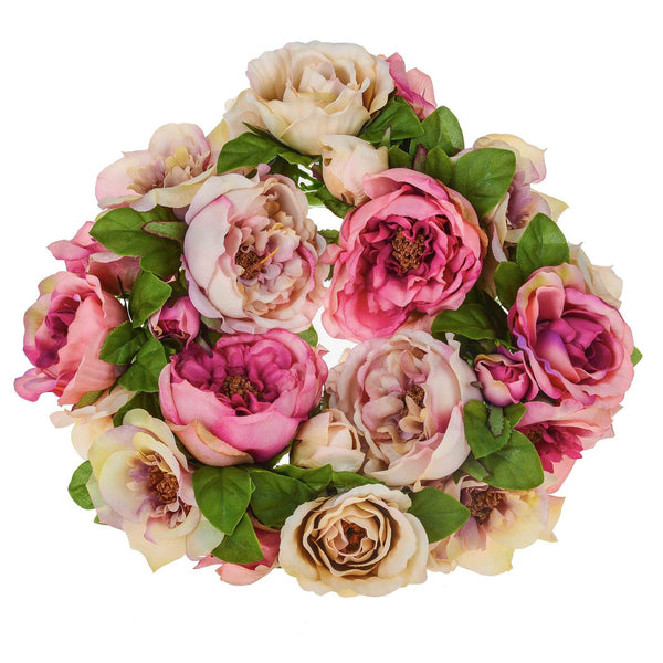 sconto Set 2 Coroncina Artificiale con Rose Larghezza 30,5 cm