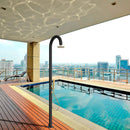 Doccia da Giardino in Alluminio Rubinetteria e Soffione Oro Sined Luna Alu D Nero 