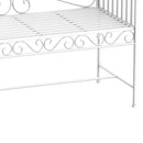 Panchina 2 Posti da Giardino in Ferro Romantico Bianco 109.5x51x95.5 cm 