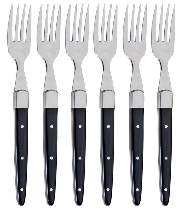 acquista Set 6 Forchette in Acciaio Manico in Plastica Kiki Nero