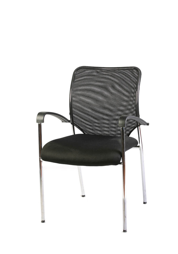 sconto Sedia Attesa da Ufficio Nera Cromata in Tessuto Traspirante Tosini W 1008G K