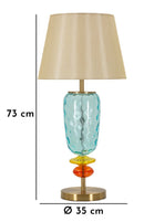 Lampada da Tavolo Colorful Ø35x73 cm in Ferro e Vetro e Tessuto Multicolor      