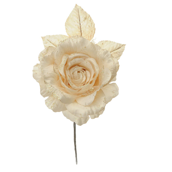 Set 12 Rose Pick con glitter Ø15 cm Champagne prezzo