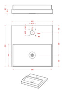 Base con Vaschetta per Fontane con Ghiera Piccola 40x40x5 cm in Cemento Belfer 42/BSE/6 Verde