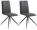Set 2 Sedie 44x50x90,5 cm in Similpelle Grigio