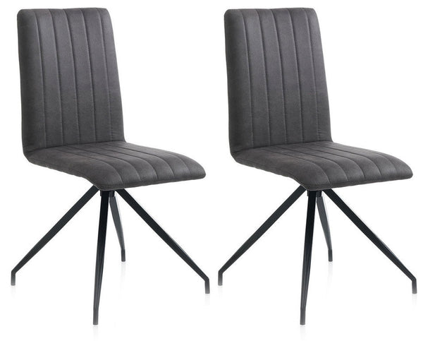 prezzo Set 2 Sedie 44x50x90,5 cm in Similpelle Grigio