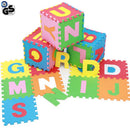 Tappeto Puzzle per Bambini Set 26 Pezzi Tappetino Gioco Alfabeto con Lettere Staccabili in Gomma Multicolore      