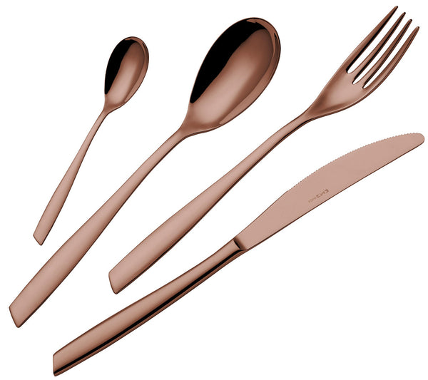 acquista Servizio Set di Posate 24 Pezzi in Acciaio 18/10 PVD Eme Eleven Chocolate