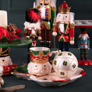 Set 2 Vassoi Natalizi Schiaccianoci 28,5 cm in Ceramica