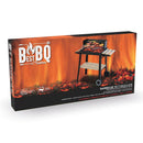 Barbecue a Carbone Carbonella Rettangolare 83x44x87 cm Ripiani in Legno in Acciaio al Carbonio Nero      