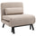 Poltrona Letto Singolo Trasformabile 75x70x75 cm in Tessuto  Beige