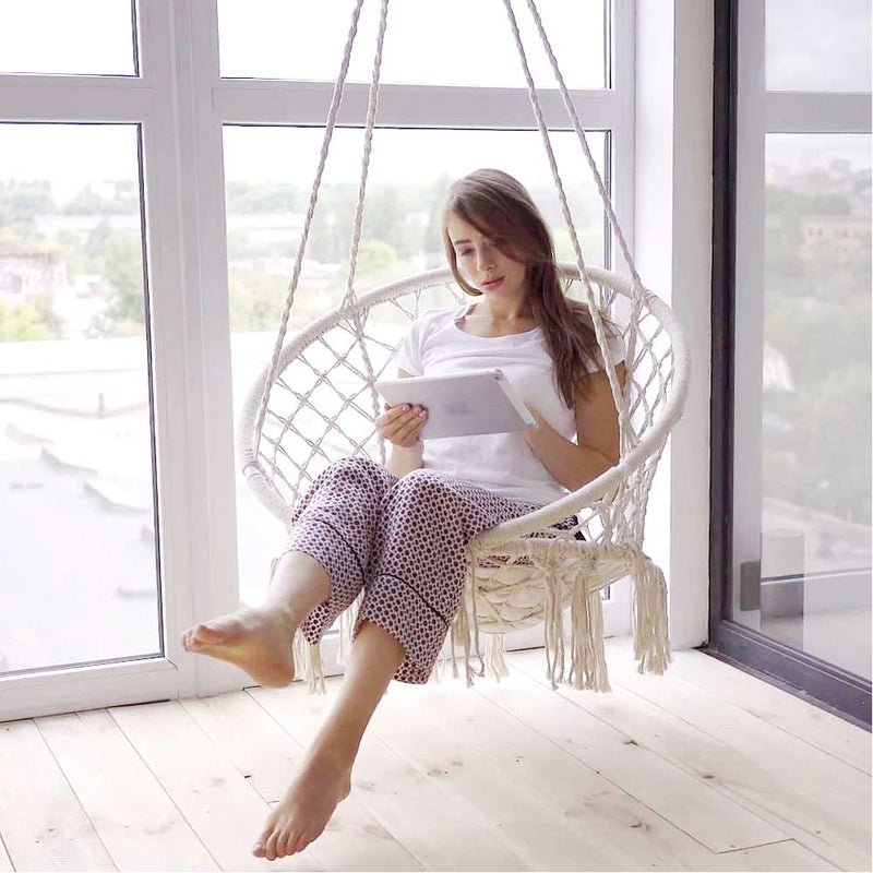 Poltrona Sospesa Giardino Tessuto Sedia Dondolo Pensile Amaca con