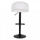 Set 2 Sgabelli 51x44x60/80 cm in Similpelle Base Nera Bianco