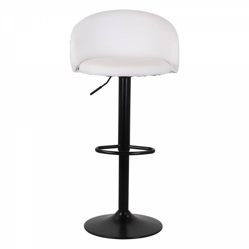 Set 2 Sgabelli 51x44x60/80 cm in Similpelle Base Nera Bianco