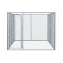 Recinto per Animali Domestici Cani Cuccioli 400x230x182 cm in Metallo Galvanizzato Argento