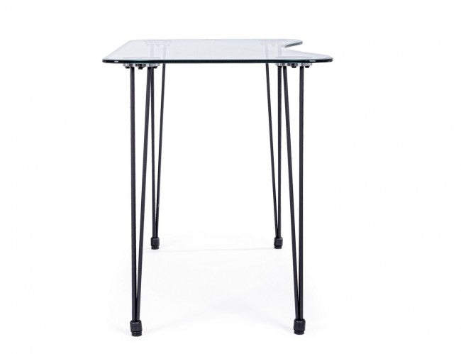 Scrivania Rondò 120x60 in Vetro Nero