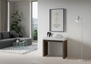 Consolle Allungabile 90-196x40x77 cm in Nobilitato Bianco e Noce
