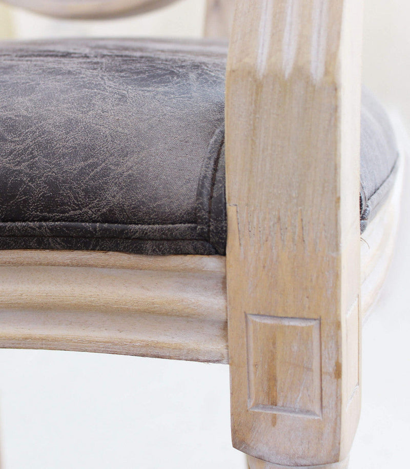 Poltrona Constance in Ecopelle Nera 55x46x96 h cm in Similpelle Nero