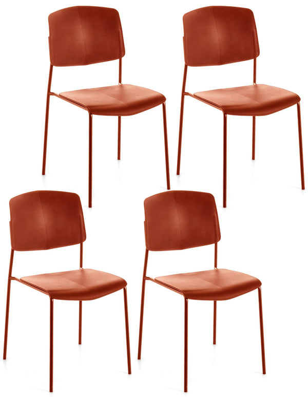 Set 4 Sedie 52x52xH79 cm in Polipropilene Mars Ruggine sconto